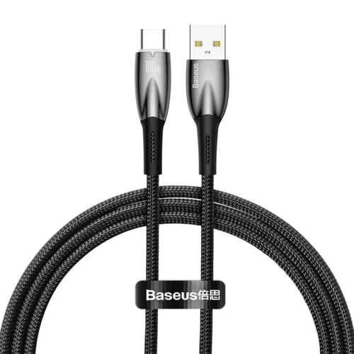 Baseus Glimmer Series kabel do szybkiego ładowania USB-A – USB-C 100W 480Mb/s 1m czarny