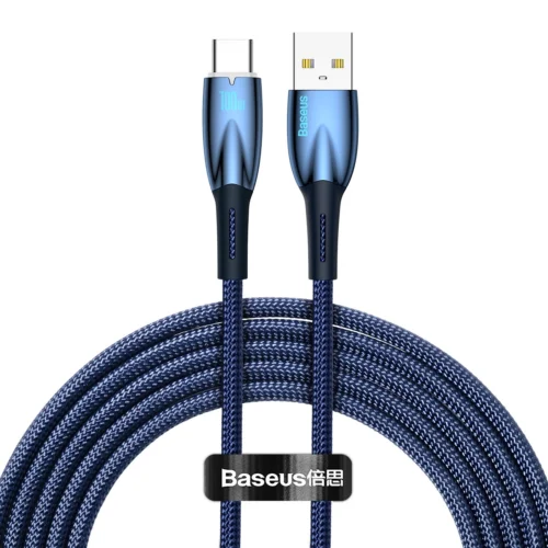 Baseus Glimmer Series kabel do szybkiego ładowania USB-A – USB-C 100W 480Mb/s 2m niebieski